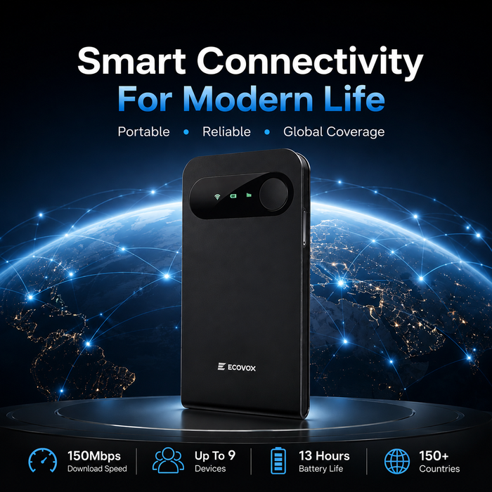 ECOVOX Portable WiFi Hotspot | Global Internet For Travel, Work & Everyday Use